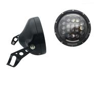 TECHAUTO Moto Phares Phare de moto de 7 pouces 60W avec œil d'angle phare LED anneau de garniture de seau de boîtier de 7 pouces. Feux Additionels LED(90W black set)