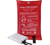 TechBest Couverture Anti-Incendie - Fibre de Verre pour urgences, pour la Survie. Protéction Ignifuge, Isolation Thermique. Taille 1m x 1m. Utilisable en Cuisine, Barbecue, Voiture, Camping.
