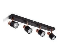 TechBrey Applique Murale et de Plafond Orientable Métal 4 Spots Albus Black Rose Large Noir Noir