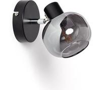 TechBrey Applique Murale et de Plafond Orientable Métal et Verre 1 Spot Romsy Gris Gris