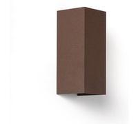 TechBrey Applique Murale Extérieure LED 10 W Aluminium Double Face CCT Sélectionnable Oscilum Square Rouille Rouille