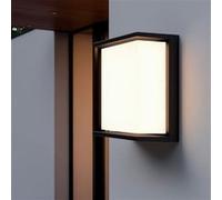 TechBrey Applique Murale Extérieure LED 18W Éclairage Carré Noire Rimen Noir Noir