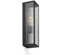TechBrey Applique Murale Extérieure Métal et Verre Taiga Noir Noir G