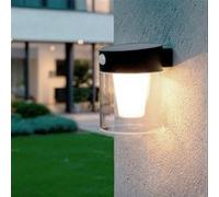 TechBrey Applique Murale Extérieure Solaire LED 1,5W Aluminium avec Détecteur de Mouvement Efren Noir Noir