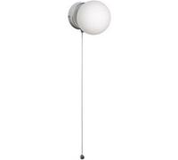 TechBrey Applique Murale Métal et Verre Silver Orbit Blanc Verre
