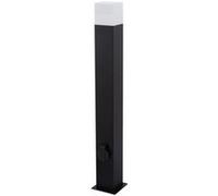 TechBrey Balise Extérieure en Saillie sur Pied 74cm Augusta Noire avec Prise Type F Schuko Noir Noir G