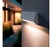 LEDKIA LIGHTING Balise Extérieure LED 3W Rectangulaire Murale Saillie Tunez 2700K S Anthracite Blanc chaud