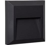TechBrey Balise LED Extérieure En Saillie au Mur Carrée Edulis Noire 2700K Blanc chaud Noir G