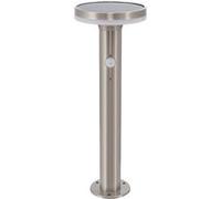 TechBrey Balise LED Solaire Extérieure Helios Inox 6W en Saillie sur Pied 45cm avec Détecteur de Mouvement Helios Inox 4000K Blanc neutre Gris G