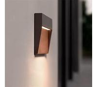 TechBrey Balise Murale Extérieure LED 3W CCT Sélectionnable Aluminium Saillie Carrée Jade Brun Brun G