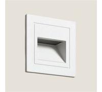 Balise Murale Extérieure Led 3w Encastrable Aluminium Carrée Olite Ii 4000k Blanc Blanc Neutre