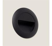 TechBrey Balise Murale Extérieure LED 3W Encastrable Aluminium Ronde Segre 2700K Noir Blanc chaud Noir