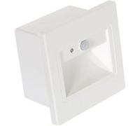TechBrey Balise Murale LED 1.5W Encastrable avec Détecteur PIR et Crépusculaire Bark Blanche 4000K Blanc neutre Blanc