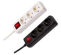 TechBrey Bloc Multiprise 3 Prises Type F Schuko EU 3m Noir Noir G