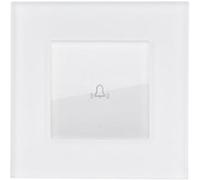 TechBrey Bouton Poussoir Simple avec Plaque Crystal Noir Noir