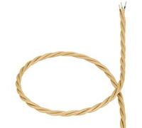 TechBrey Câble Électrique Textile Tressé Doré 3 m