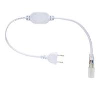 TechBrey Câble Rectificateur pour Gaine LED Ronde 220V AC IP65 sur Mesure Coupe Tous les 100cm Blanc Blanc