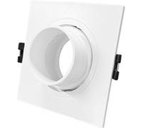 TechBrey Collerette Downlight Carré Orientable faible UGR pour Ampoule LED GU10 / GU5.3 Coupe Ø75 mm Suefix Blanc Blanc