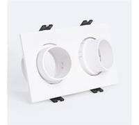 TechBrey Collerette Downlight Carré Orientable Faible UGR pour deux Ampoules LED GU10 / GU5.3 Taille 75x150 mm Suefix Noir Noir