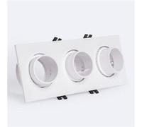 TechBrey Collerette Downlight Carré Orientable Faible UGR pour trois Ampoules LED GU10 / GU5.3 Taille 75x235 mm Suefix Noir Noir