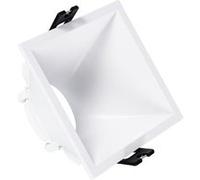 TechBrey Collerette Downlight Carrée 45º Faible UGR pour Ampoule LED GU10/GU5.3 Coupe 85 x 85mm Blanc - Argent Blanc - Argent