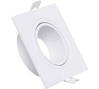 TechBrey Collerette Downlight Carrée Blanche pour Ampoule LED GU10 / GU5.3 Coupe 75x75 mm Blanc Blanc