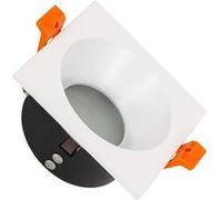 TechBrey Collerette Downlight Carrée IP65 pour Ampoule LED GU10 Coupe Ø75 mm Noir Noir