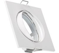 TechBrey Collerette Downlight Carrée Orientable pour Ampoule GU10/GU5.3 Coupe Ø 72mm Blanc Blanc