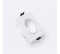 TechBrey Collerette Downlight Carrée Orientable pour Ampoule LED GU10 / GU5.3 Coupe Ø 75 mm Argent Argent