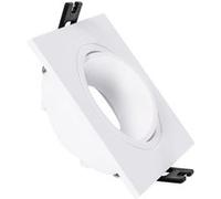 TechBrey Collerette Downlight Carrée Orientable pour Ampoule LED GU10/GU5.3 Coupe Ø 75mm Blanc Blanc