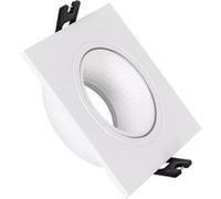 TechBrey Collerette Downlight Carrée Orientable pour Ampoule LED GU10/GU5.3 Coupe Ø 80mm Noir Noir