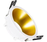 TechBrey Collerette Downlight Conique Reflect pour Ampoule LED GU10 / GU5.3 Coupe Ø 75mm Noir Noir