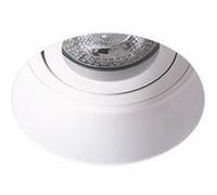 TechBrey Collerette Downlight Intégration Plâtre/Placo Ronde pour Ampoule LED GU10 Coupe Ø90 mm Trimless Blanc Blanc