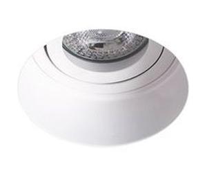 TechBrey Collerette Downlight Intégration Plâtre/Placo Ronde pour Ampoule LED GU10 Coupe Ø90 mm Trimless Blanc Blanc