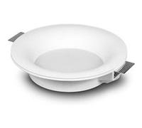 TechBrey Collerette Downlight Intégration Plâtre/Pladur Ronde 18W Coupe Ø333 mm UGR17 2700K Blanc chaud Blanc