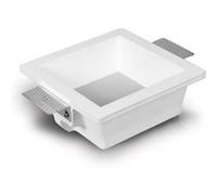 TechBrey Collerette Downlight LED Intégration Plâtre/Pladur Carrée 9W Coupe 183x183 mm UGR17 2700K Blanc chaud Blanc