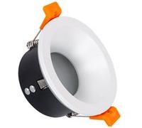 TechBrey Collerette Downlight Ronde IP65 pour Ampoule LED GU10 Coupe Ø75 mm Noir Noir