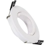 TechBrey Collerette Downlight Ronde Orientable pour Ampoule LED GU10/GU5.3 Coupe Ø 70mm Blanc Blanc
