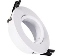 TechBrey Collerette Downlight Ronde Orientable pour Ampoule LED GU10/GU5.3 Coupe Ø 75mm Blanc Blanc