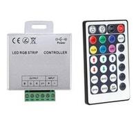 TechBrey Contrôleur Variateur Ruban LED 12/24V DC RGB avec Télécommande RF High Power Blanc