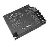 TechBrey Contrôleur Variateur Ruban LED Monochrome 12/24V DC Compatible avec Télécommande RF, Variateur 0/1-10V et Bouton poussoir Monochrome