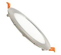 TechBrey Dalle LED 12W Ronde Extra-Plate Cadre Coupe Ø 155 mm Argentée 3000K Blanc chaud Argenté