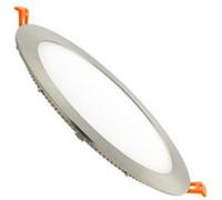 TechBrey Dalle LED 18W Ronde Extra-Plate Coupe Ø 205 mm Argentée 3000K Blanc chaud Argenté