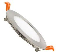 LEDKIA LIGHTING Dalle LED 6W Ronde Extra-Plate Coupe Ø 110 mm Argentée 6000K Blanc froid
