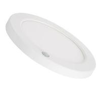 TechBrey Dalle LED Ronde 18W CCT Sélectionnable Slim Surface avec Détecteur de Présence PIR Coupe Ajustable Ø75-205 mm Blanc Blanc