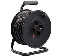 TechBrey Enrouleur Extensible 50m 3x1.5mm avec Système "Anti-Twist" Noir Noir