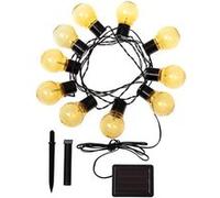 TechBrey Guirlande d’Ampoules LED Solaire Nikola 2m 6000K Blanc froid Noir G