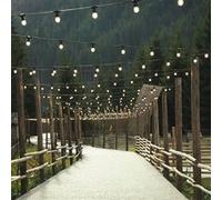 Guirlande Extérieure Câble Electrique Plat avec Douilles E27 sur Mesure Noire 25m