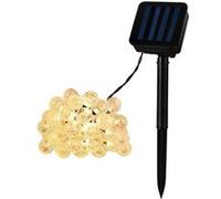 TechBrey Guirlande LED Extérieure Solaire 30 Boules 5m Blanc Chaud 3000K - 3500K 5000 mm Blanc Chaud G