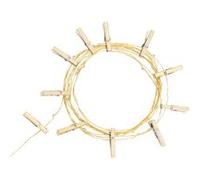 TechBrey Guirlande LED Fil de Fer avec Pince à Linge Dorée 3.5m Doré Doré G